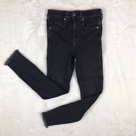 FREE PEOPLE We The Free Raw High-Rise Black Jeans Jegging NEW 25 - Picture 4 of 8